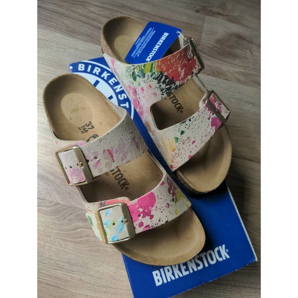 Birkenstock Shoes - Birkenstock Arizona Flower Crush Suede Sandals